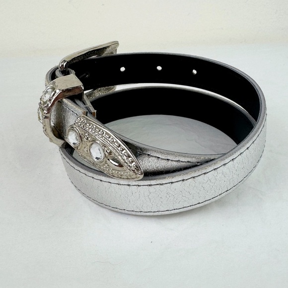 A.Brod Vintage 80's Silver Metallic Belt - Picture 5 of 8